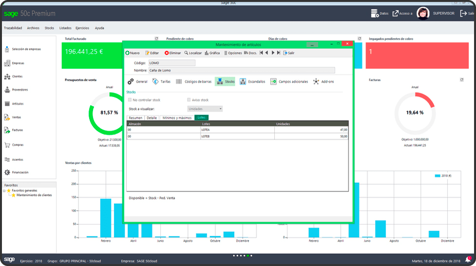trazabilidad sage 50