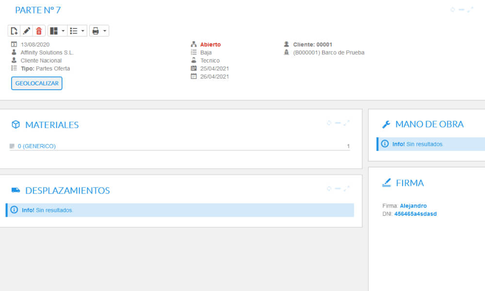 gestion de partes nauticore